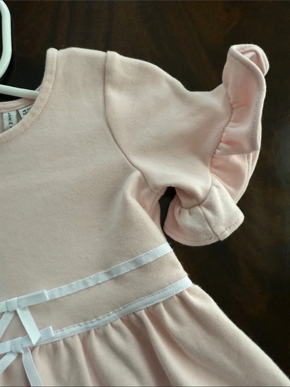 Janie and Jack Pale Pink Ruffle Sleeve Formal Dress with Bloomers